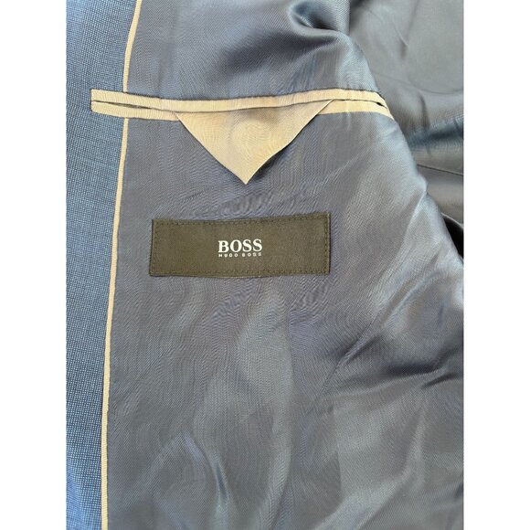 Hugo Boss Blue Silk-Wool Blazer Jacket, Men's - Picture 5 of 8